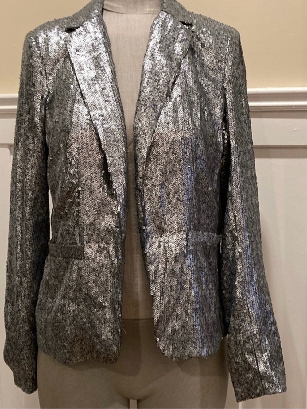 Michael Kors Silver Sequin Blazer Jacket